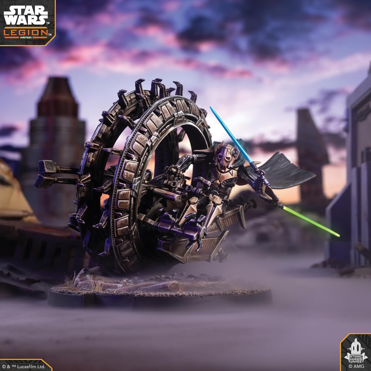 Asmodee | Star Wars: Legion - General Grievous' and TSMEU-6 Wheel Bike | Miniature Board Game | Ages 14+ | 2 Players | 90+ Minutes Playing Time