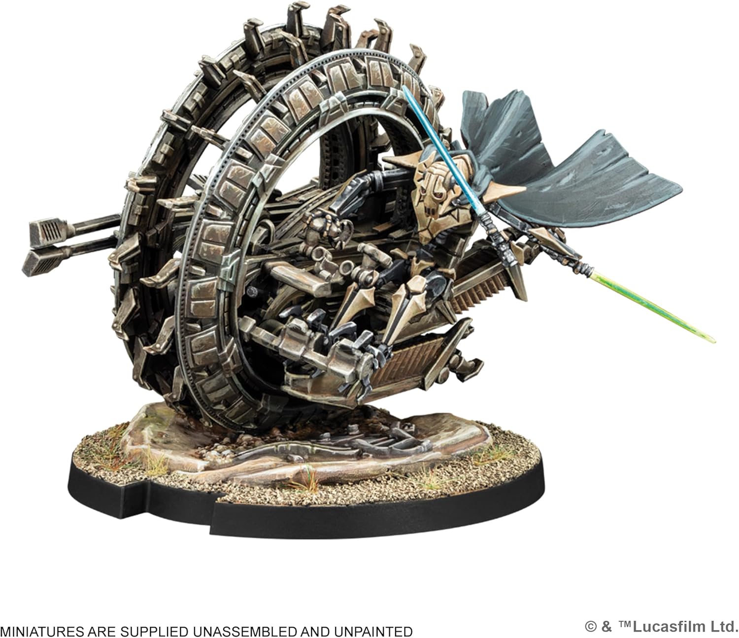 Asmodee | Star Wars: Legion - General Grievous' and TSMEU-6 Wheel Bike | Miniature Board Game | Ages 14+ | 2 Players | 90+ Minutes Playing Time