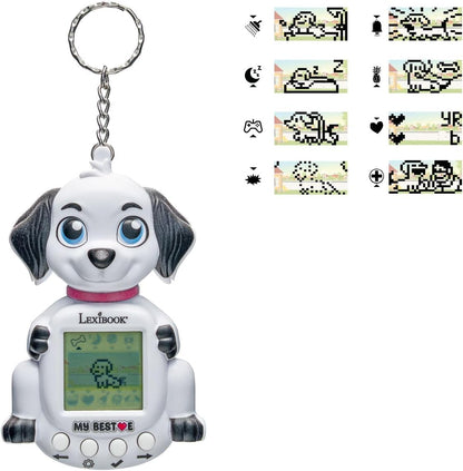 Lexibook, Console My Best-E Hond met lcd-scherm en sleutelhanger, Wit, JLMBDOG