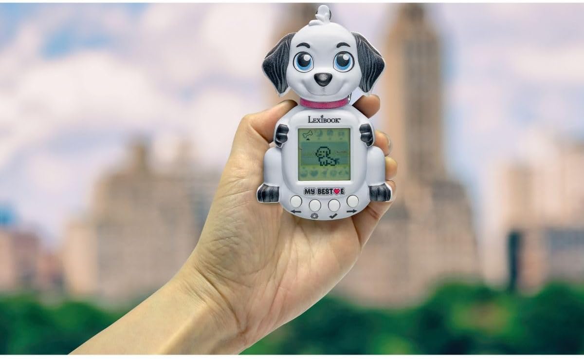 Lexibook, Console My Best-E Hond met lcd-scherm en sleutelhanger, Wit, JLMBDOG