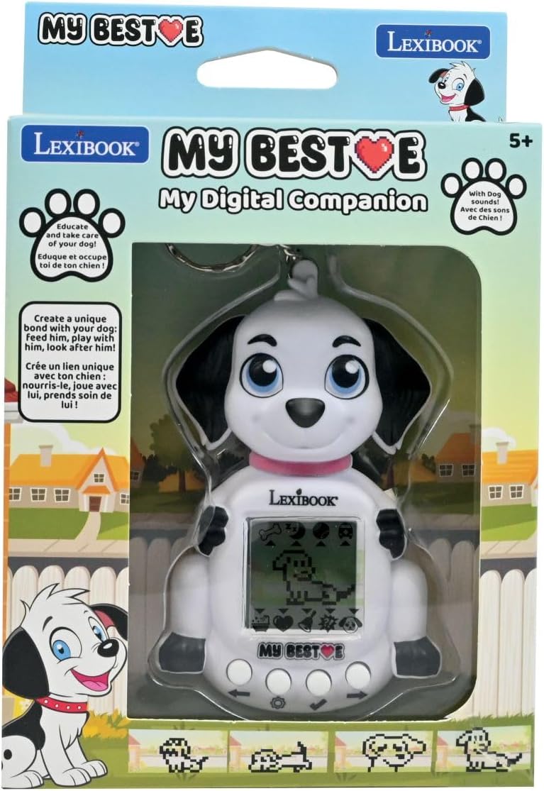 Lexibook, Console My Best-E Hond met lcd-scherm en sleutelhanger, Wit, JLMBDOG