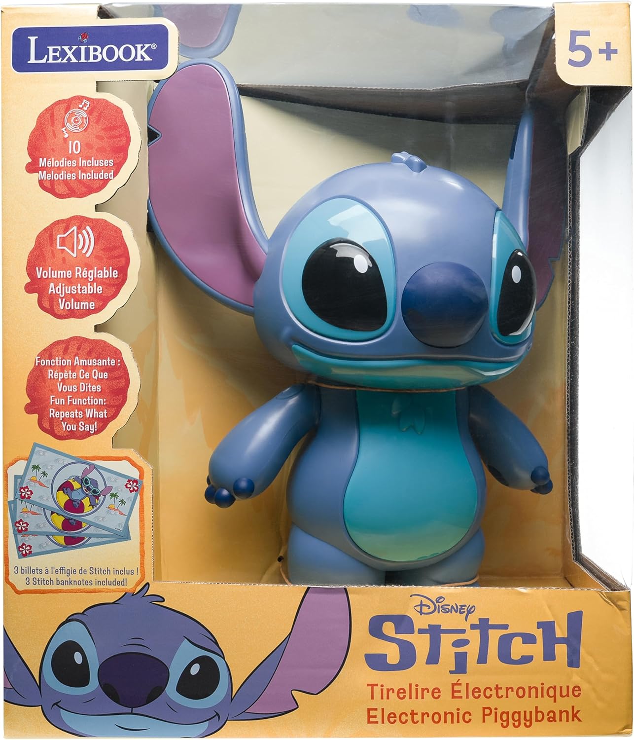 Lexibook, Disney Stitch, Elektronische spaarpot Stitch, Blauw, JG140D