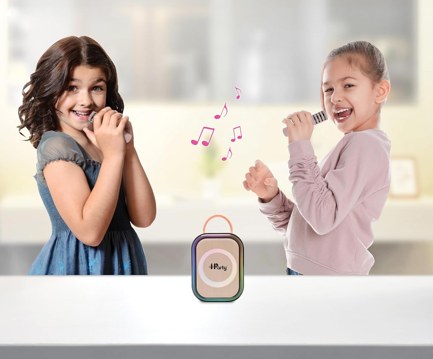 Lexibook, Draadloze Karaoke Speaker met 2 Microfoons, Roze, BTC030PK