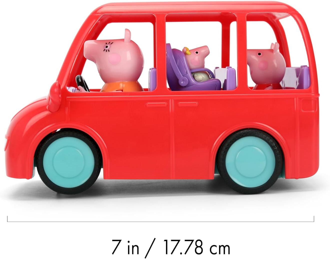 Jada Toys Peppa Pig RC Familienauto (17,5 cm) - ferngesteuertes Spielzeug-Auto für Kinder ab 3 Jahre mit fest verbauten Figuren von Peppa Wutz, Mama und Baby Evie, inklusive Fernbedienung