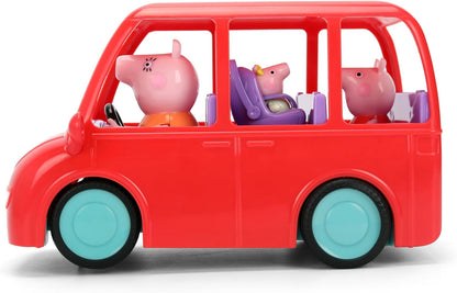 Jada Toys Peppa Pig RC Familienauto (17,5 cm) - ferngesteuertes Spielzeug-Auto für Kinder ab 3 Jahre mit fest verbauten Figuren von Peppa Wutz, Mama und Baby Evie, inklusive Fernbedienung