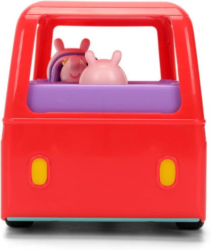 Jada Toys Peppa Pig RC Familienauto (17,5 cm) - ferngesteuertes Spielzeug-Auto für Kinder ab 3 Jahre mit fest verbauten Figuren von Peppa Wutz, Mama und Baby Evie, inklusive Fernbedienung