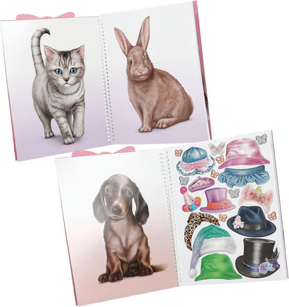 Depesche 13736 topmodel - schattige dieren dress me up stickerboek met 24 pagina's Huisdier motieven om te versieren, incl. 7 pagina's accessoirestickers