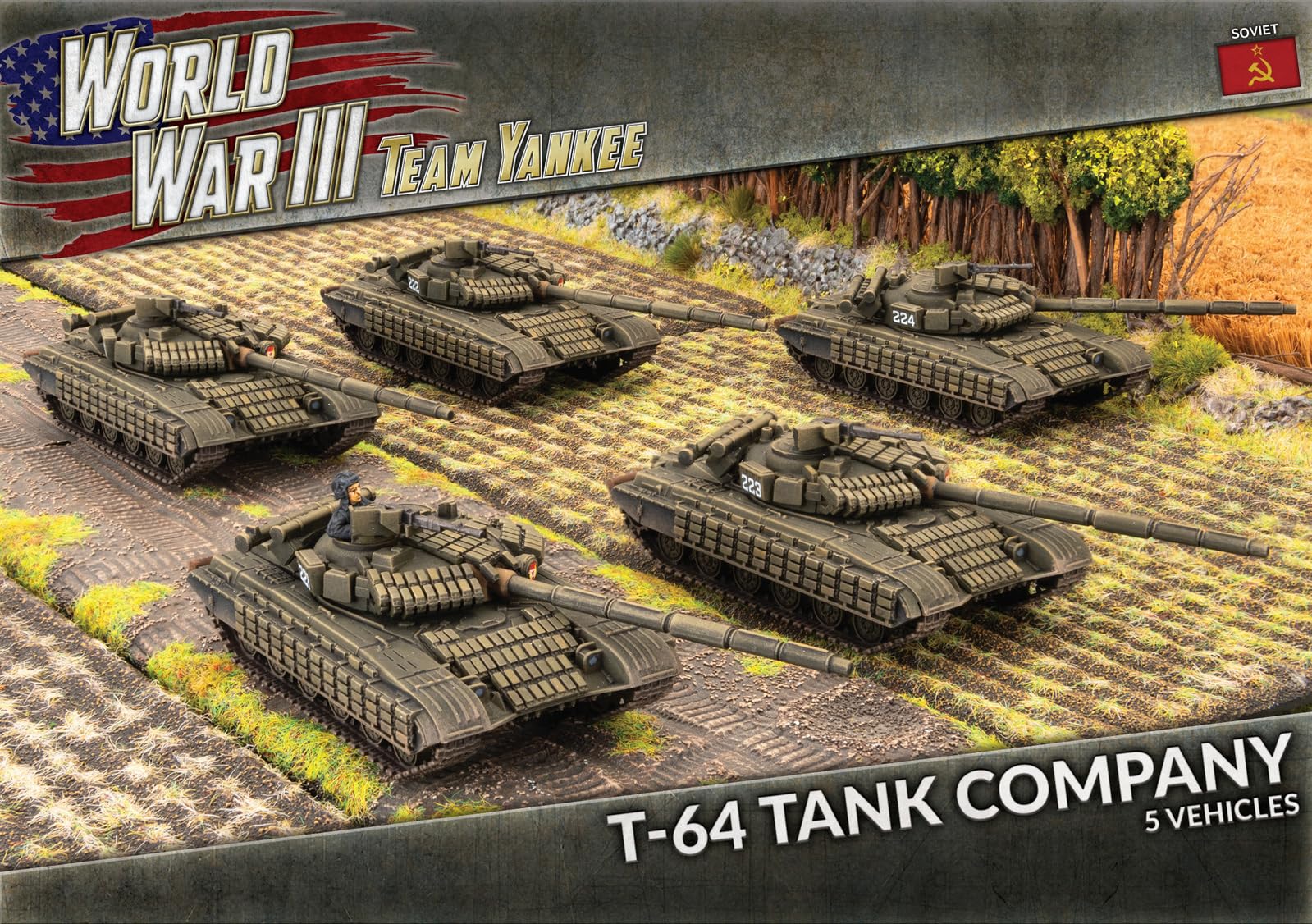 Team Yankee T-64 Tank Company SW: 5x T-64 Tanks, T-64BV Upgrade Sprues, Adults, Unpainted, Unassembled, Small, Realistic, Unisex, Plastic, Model Kit