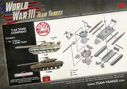 Team Yankee T-64 Tank Company SW: 5x T-64 Tanks, T-64BV Upgrade Sprues, Adults, Unpainted, Unassembled, Small, Realistic, Unisex, Plastic, Model Kit