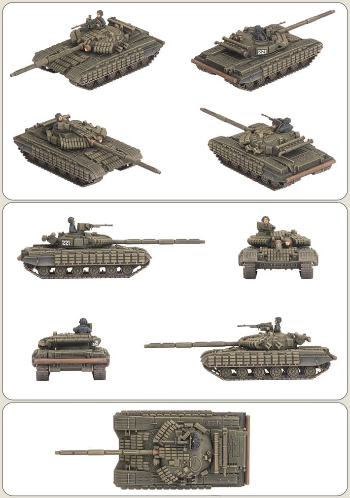 Team Yankee T-64 Tank Company SW: 5x T-64 Tanks, T-64BV Upgrade Sprues, Adults, Unpainted, Unassembled, Small, Realistic, Unisex, Plastic, Model Kit