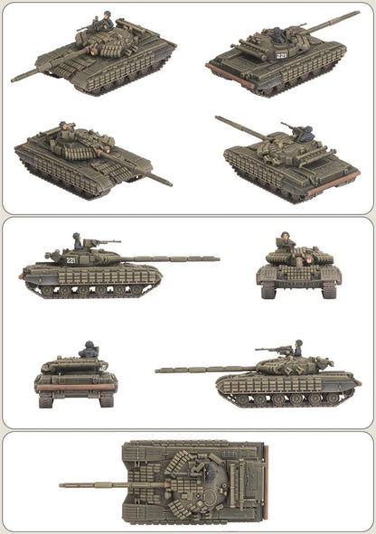 Team Yankee T-64 Tank Company SW: 5x T-64 Tanks, T-64BV Upgrade Sprues, Adults, Unpainted, Unassembled, Small, Realistic, Unisex, Plastic, Model Kit