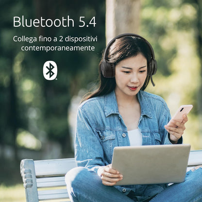 Kensington Cuffie Bluetooth 5.4 H1050 EQ Wireless Cuffie con connessione multipoint, microfono con cancellazione del rumore per ufficio, compatibile con Windows, Mac, PC, laptop, Microsoft Teams, Zoom