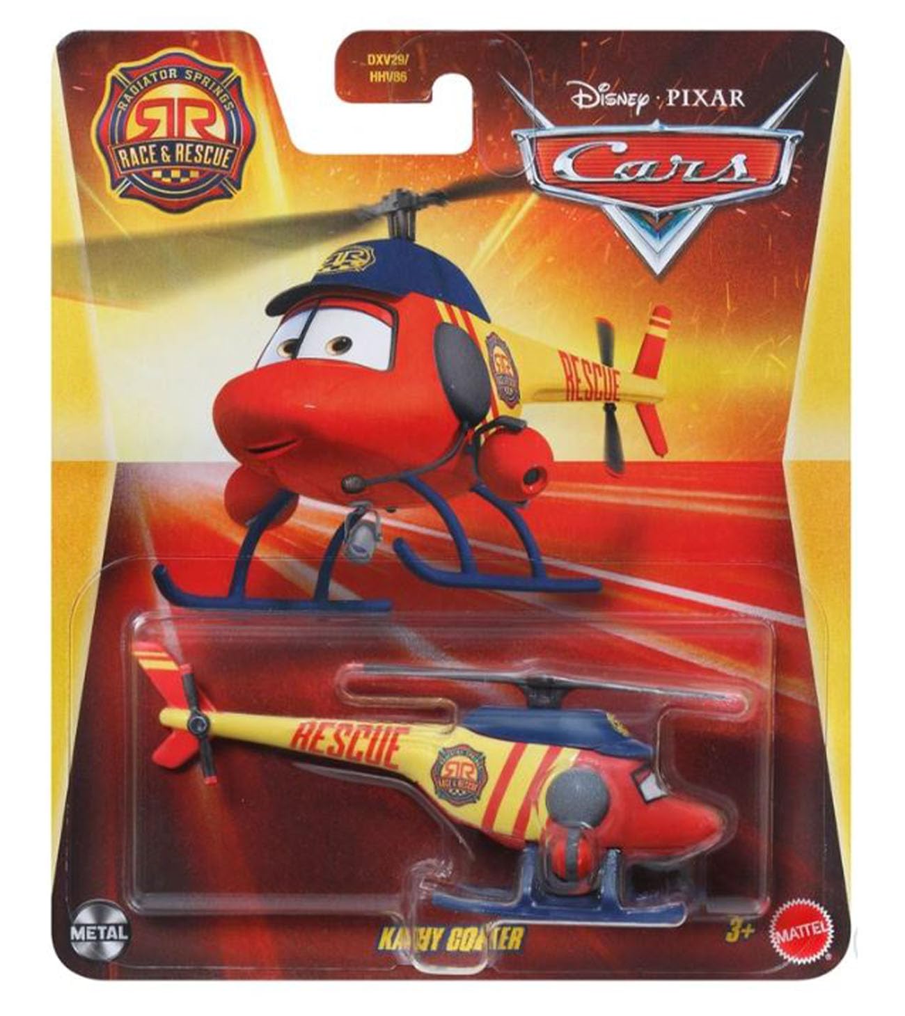 Cars de Disney y Pixar Diecast Rescue Helicopter Toy Vehicle for Ages 3 and Up
