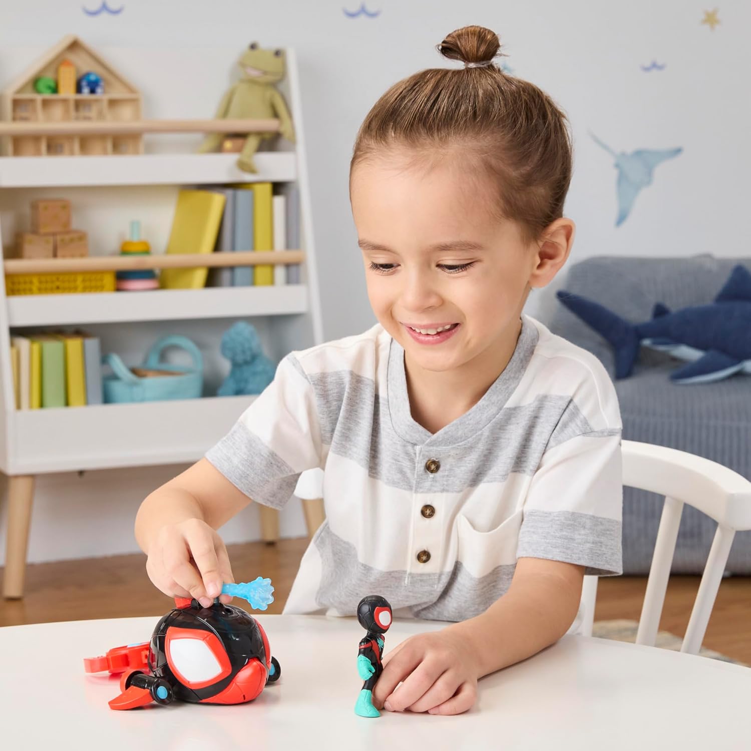 Spidey and his Amazing Friends Marvel Water-Webs Spin Dolphin Submarine Toy, Black
