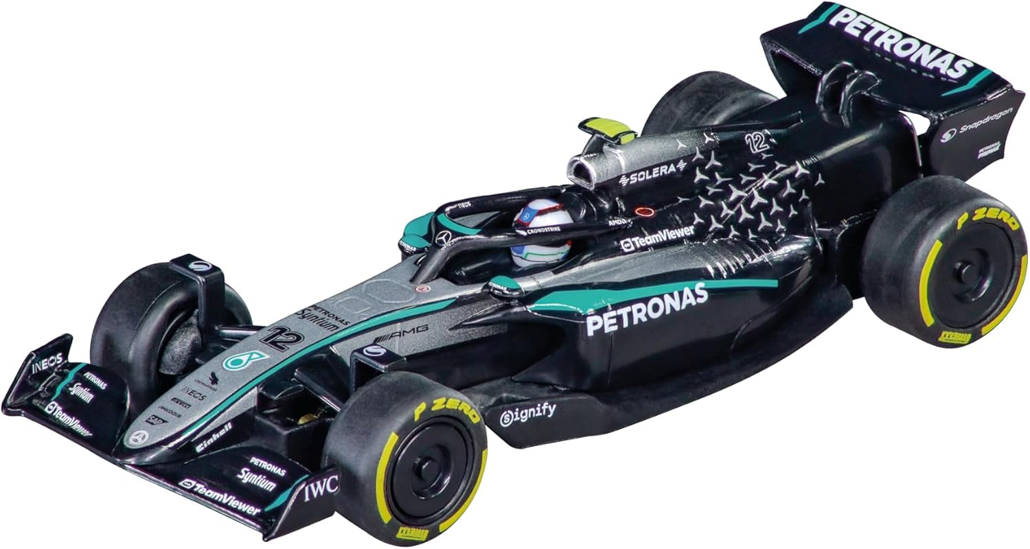 Pull & SPEED Carrera Mercedes-AMG PETRONAS Formula 1 Team - Twinpack 2025 F1 Cars with Pull-Back Motor, Scale 1:43, Includes Mercedes-AMG F1 W16 E Performance G. Russell & K. Antonelli, from 3 Years