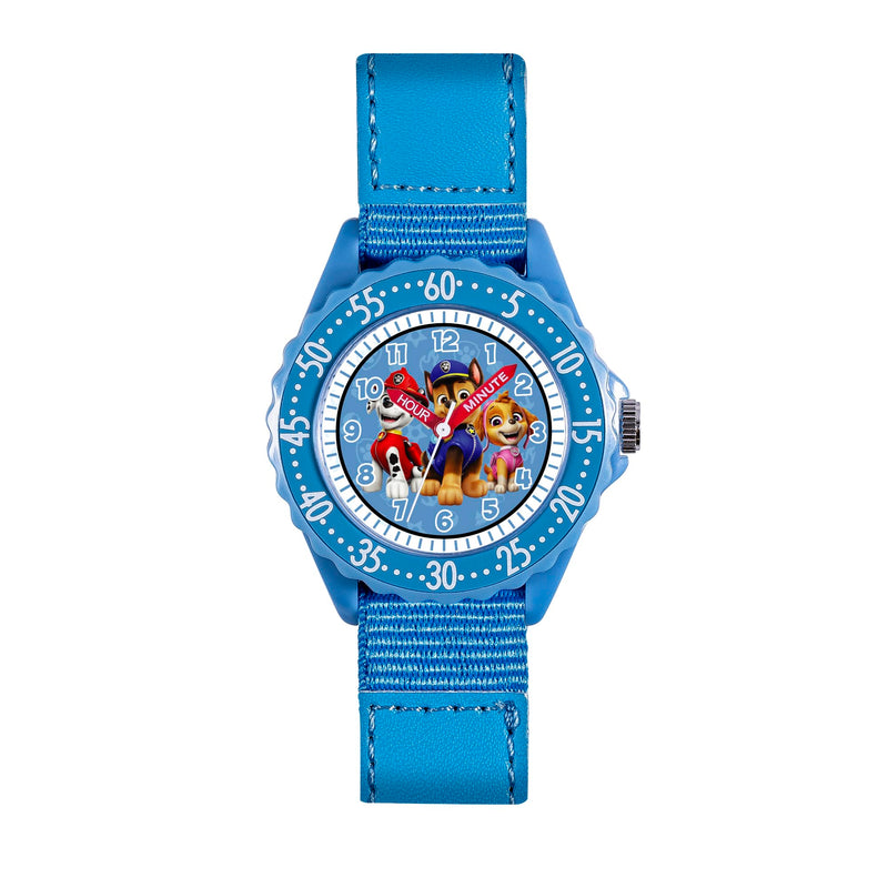 Paw Patrol Time Teacher Dial Quartz Watch with Velcro Strap for Kids