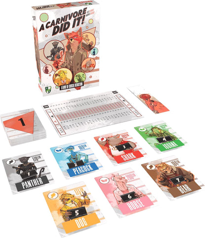 A Carnivore Did It! Board Game - Cooperative Logical Deduction Puzzle Game, 2000 Cases to Solve, Ages 8+, 1-5 Players, 10 Minute Playtime