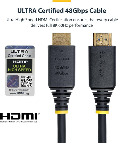 StarTech.com 5m (16ft) Certified Ultra High Speed HDMI Cable, 8K 60Hz/4K 120Hz, HDMI 2.1 Cord with HDR10+ / eARC, 48Gbps