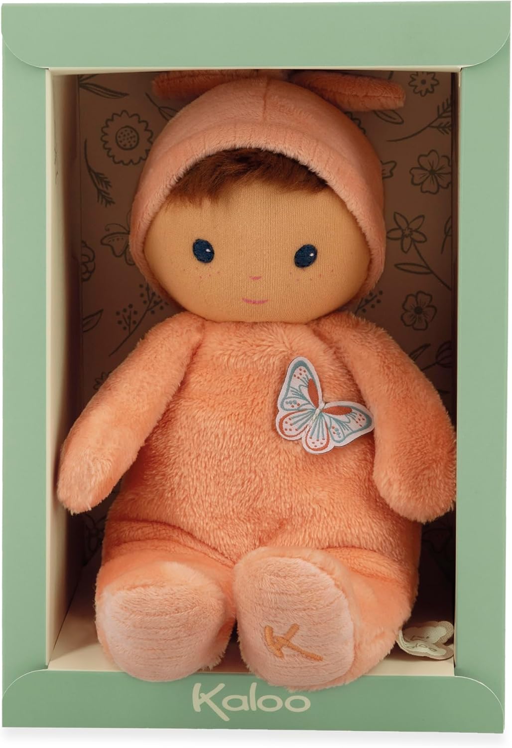 KALOO – Sehr weiche und Flauschige Babypuppe – Weicher und Zarter Körper – Stoffpuppe – Pfirsichfarben – 24 cm – Waschbar – Ab der Geburt – K222001