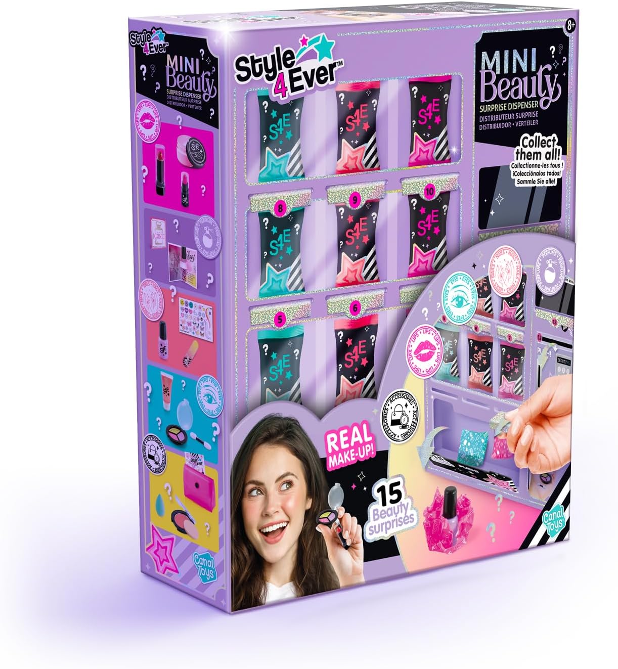 Style 4 Ever Mini Beauty Surprise Dispenser – Mystery Unboxing Toy for Kids Aged 8+ – Mix and Match Makeup and Accessories for Creative Beauty Fun and Collectible Surprises