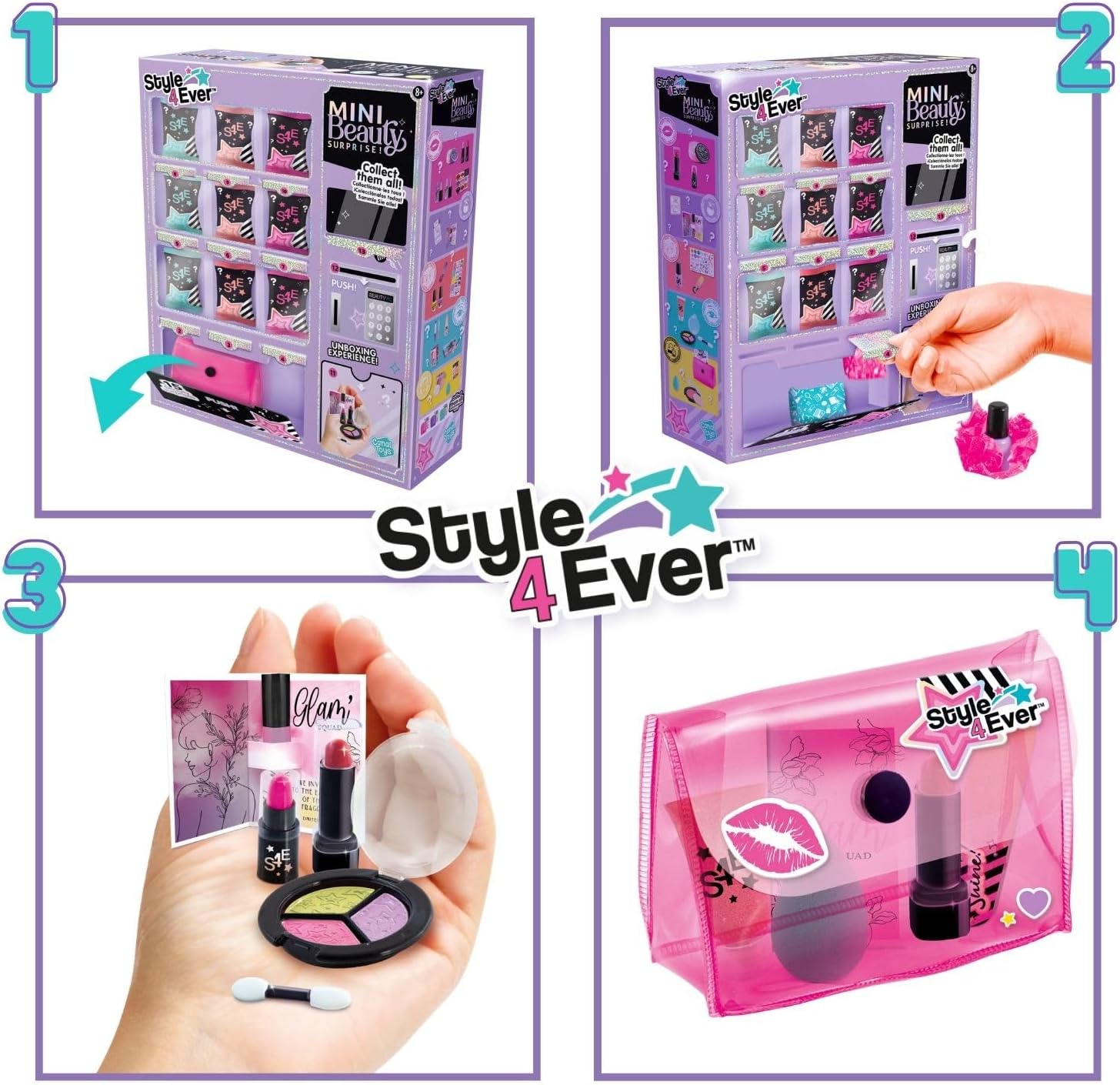 Style 4 Ever Mini Beauty Surprise Dispenser – Mystery Unboxing Toy for Kids Aged 8+ – Mix and Match Makeup and Accessories for Creative Beauty Fun and Collectible Surprises