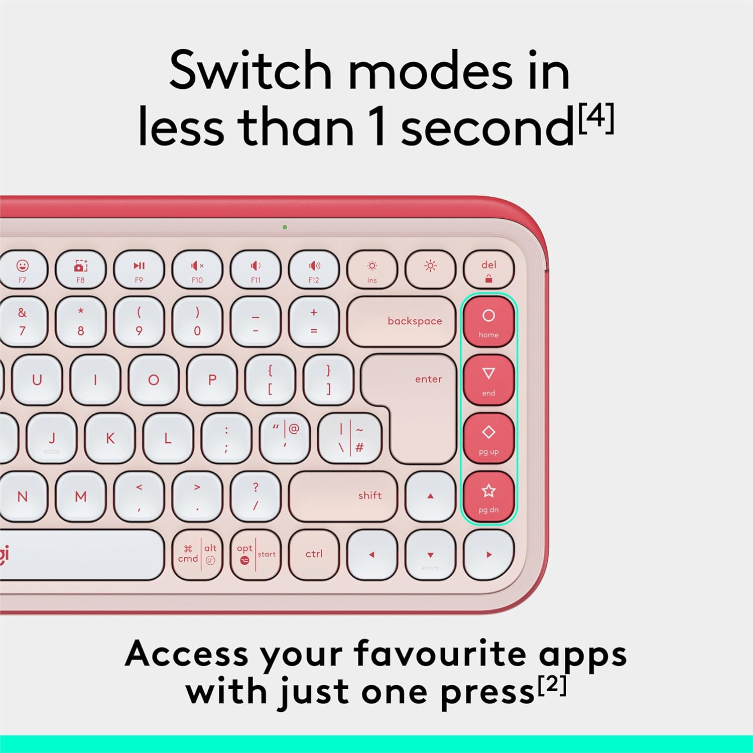 Logitech Pop Icon Keys - Keyboard - Wireless - Bluetooth Le - Qwerty - Uk - Rose, Off-White
