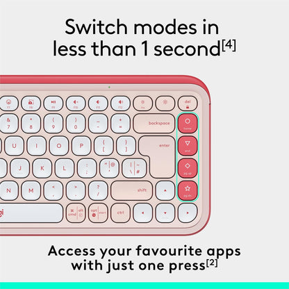 Logitech Pop Icon Keys - Keyboard - Wireless - Bluetooth Le - Qwerty - Uk - Rose, Off-White
