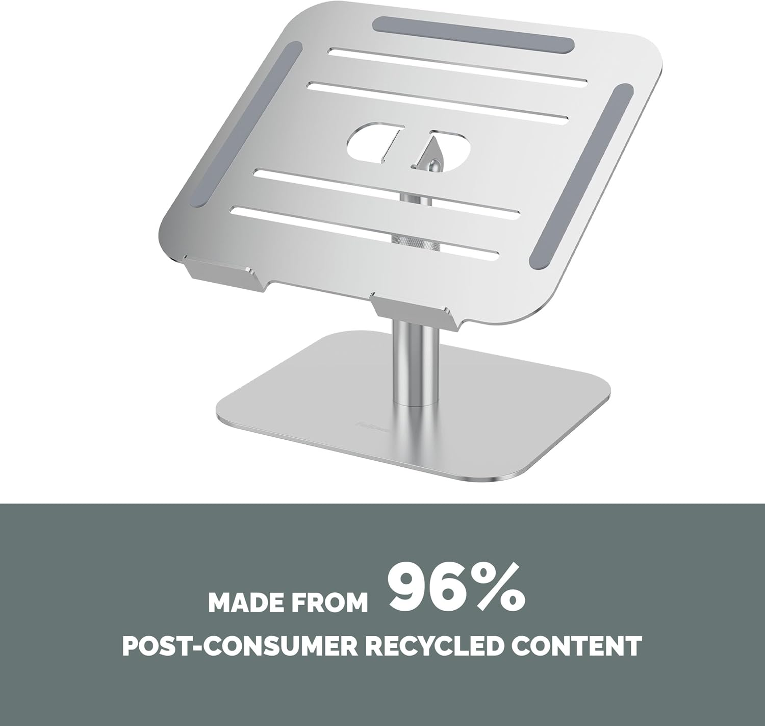 Fellowes Elevador para Portátil Alumia™ – Soporte Ergonómico de Aluminio Ajustable en Altura e Inclinación – Uso en Casa u Oficina – Material Reciclado –