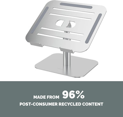 Fellowes Elevador para Portátil Alumia™ – Soporte Ergonómico de Aluminio Ajustable en Altura e Inclinación – Uso en Casa u Oficina – Material Reciclado –
