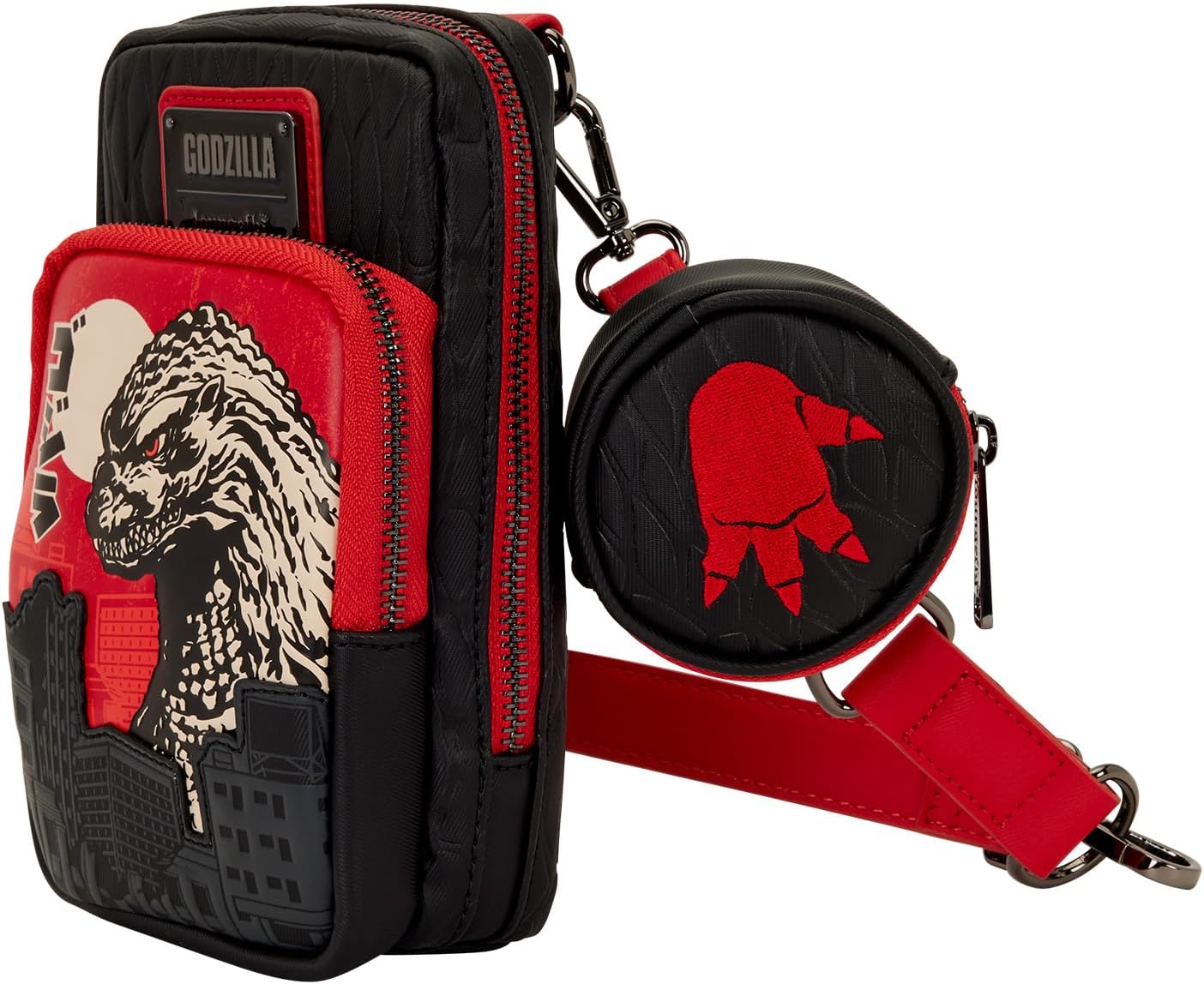 Loungefly Godzilla Handy-Umhängetasche mit Münztasche