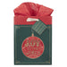 Christian Art Gifts Medium Portrait Inspirational Christmas Gift Bag, Tag & Wrapping Tissue Paper Set for Men & Women: Joy to the World Red Ornament, Sturdy Satin Ribbon Handles, Festive Green