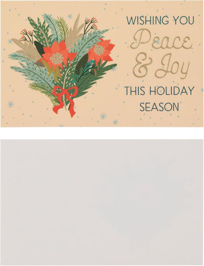 Christian Art Gifts Christmas Blessings Pass Around Boxed Cards Set for Men, Women, & Children, Many Holiday Greetings & Reminders for Presents, Tags, Notes, Multicolor Red & Green, Pack of 24