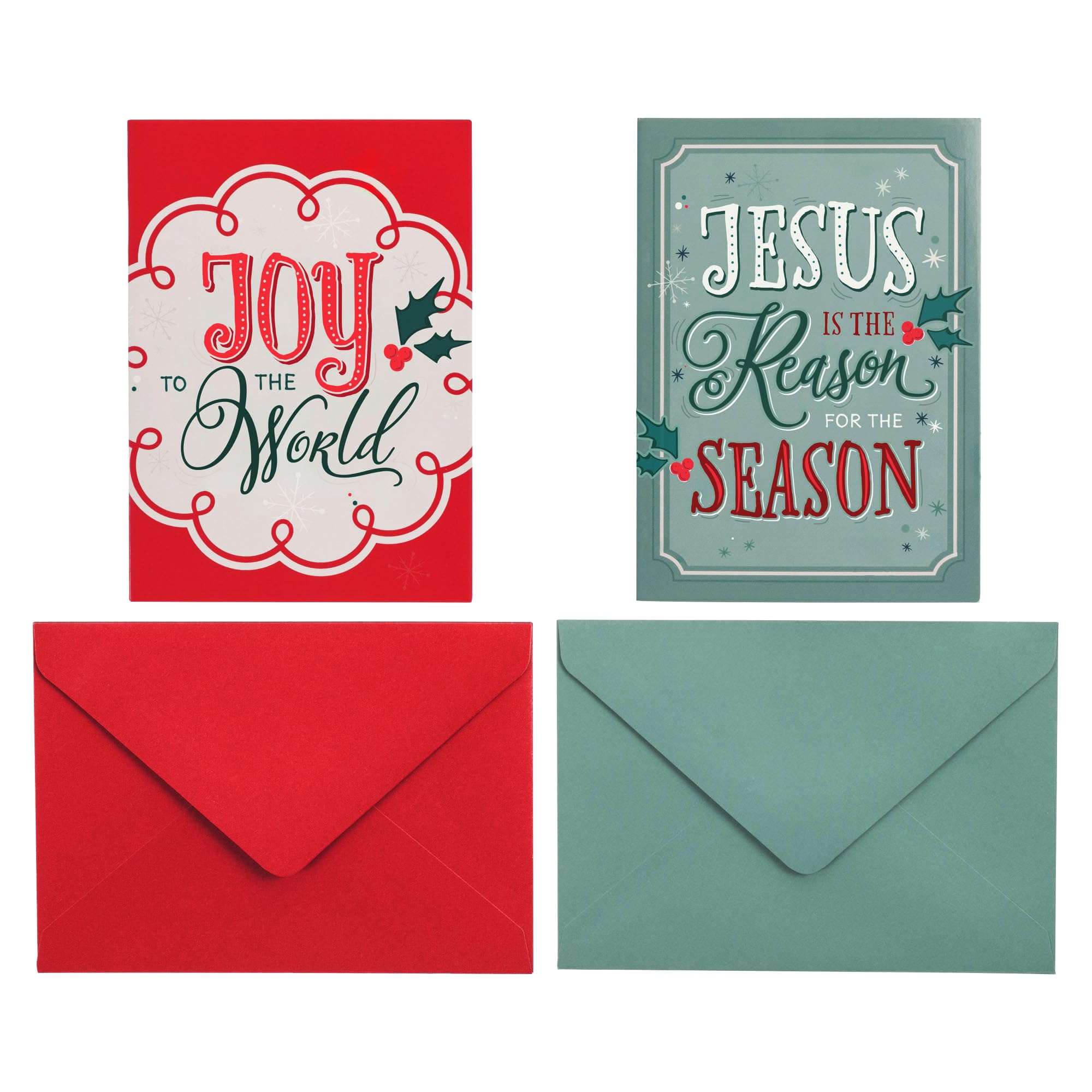 With Love Boxed Festive Holiday Greeting Note Card & Envelope Set for Family, Coworkers, Christmas Parties, Season's Greetings - Assorted Inspirational Holiday Designs, 12 Blank Cards & Envelopes