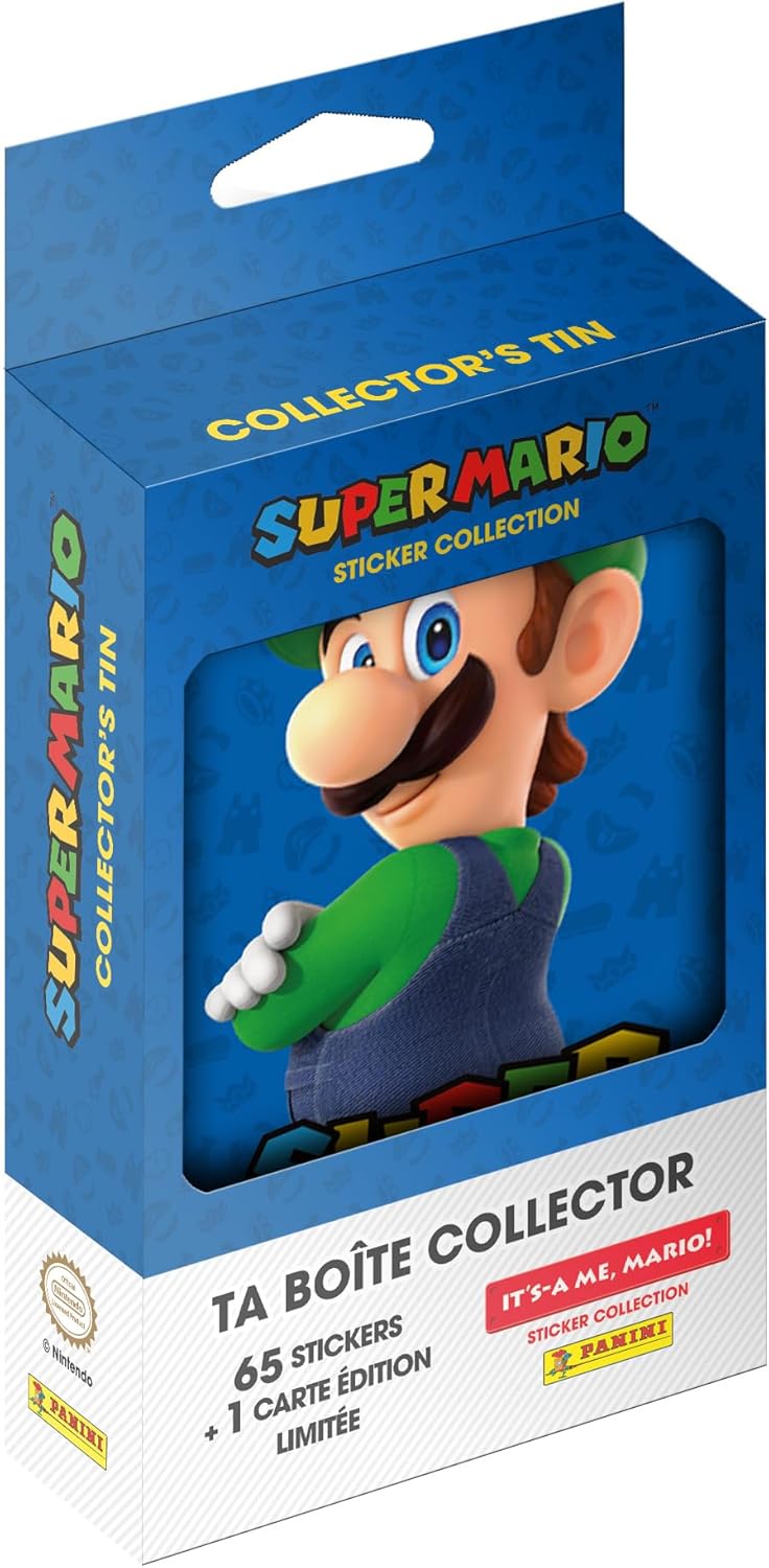 Panini Super Mario – It's A ME, Mario! Metal Box 13 Pockets + 1 Limited Edition Card (5 Random Colours