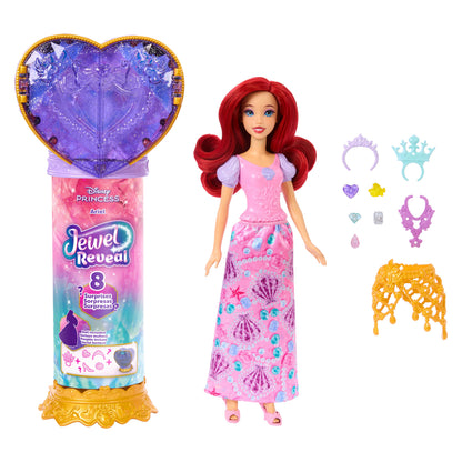 Disney Princess Jewel Reveal Ariel Fashion Doll w/ 8 Surprises Including Gem Box & 10 Accessories