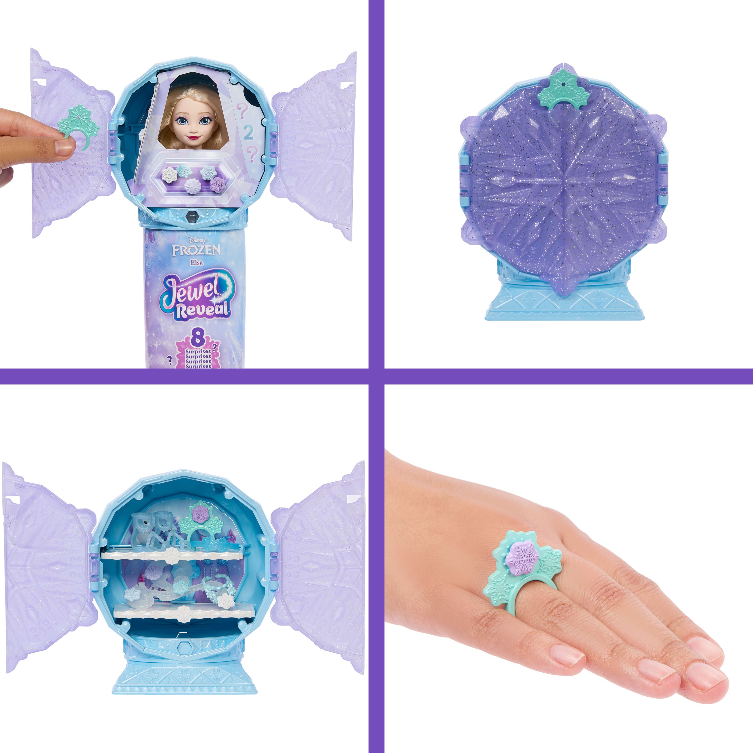 Disney Frozen Jewel Reveal Elsa Fashion Doll w/ 8 Surprises Including Gem Box & 10 Accessories