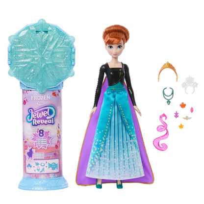 Disney Frozen Jewel Reveal Anna Fashion Doll w/ 8 Surprises Including Gem Box & 10 Accessories