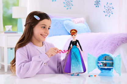 Disney Frozen Jewel Reveal Anna Fashion Doll w/ 8 Surprises Including Gem Box & 10 Accessories