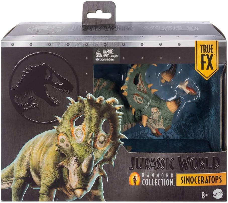 Mattel Jurassic World Hammond Collection Sinoceratops Deluxe Articulated Action Figure Large Size, Posable Tail