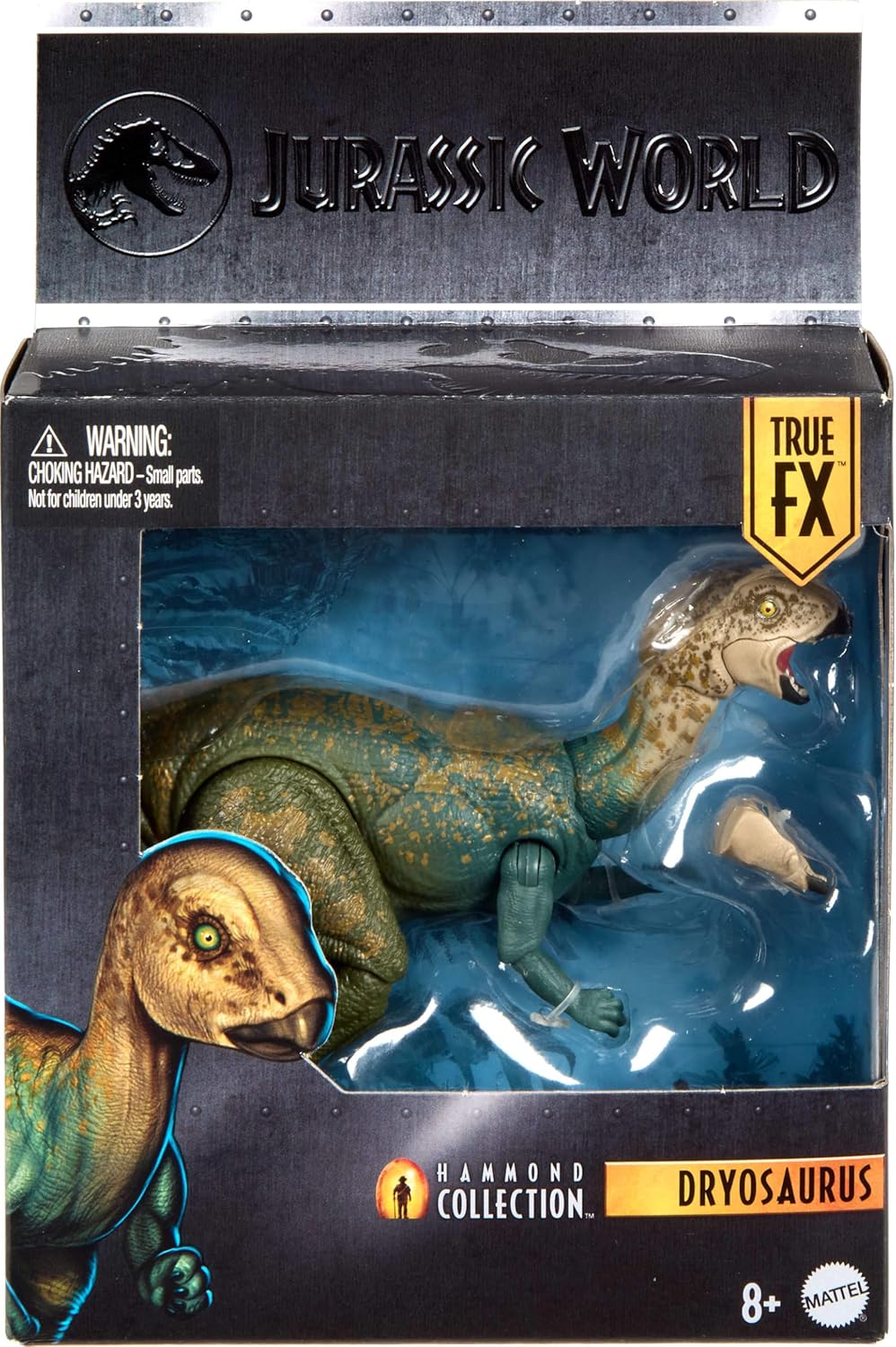 Mattel Jurassic World Hammond Collection Dinosaur Action Figure Dryosaurus, Premium Design with Realistic Eyes, 17 Articulated Joints & Swappable Jaw, JKM92