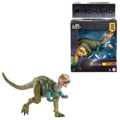 Mattel Jurassic World Hammond Collection Dinosaur Action Figure Dryosaurus, Premium Design with Realistic Eyes, 17 Articulated Joints & Swappable Jaw, JKM92