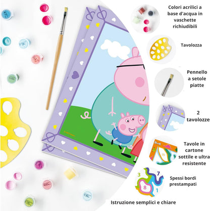 Ravensburger - CreArt Junior Series: Peppa Pig, Paint by Numbers, Painting Kit Children, Educational Game, Gift Idea for Boys and Girls 5+ Years, 2 Boards 32 x 22 cm