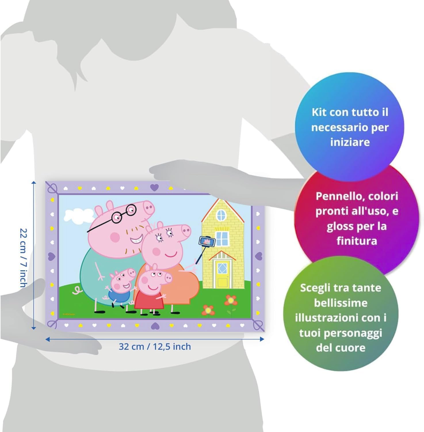 Ravensburger - CreArt Junior Series: Peppa Pig, Paint by Numbers, Painting Kit Children, Educational Game, Gift Idea for Boys and Girls 5+ Years, 2 Boards 32 x 22 cm