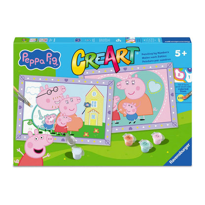 Ravensburger - CreArt Junior Series: Peppa Pig, Paint by Numbers, Painting Kit Children, Educational Game, Gift Idea for Boys and Girls 5+ Years, 2 Boards 32 x 22 cm