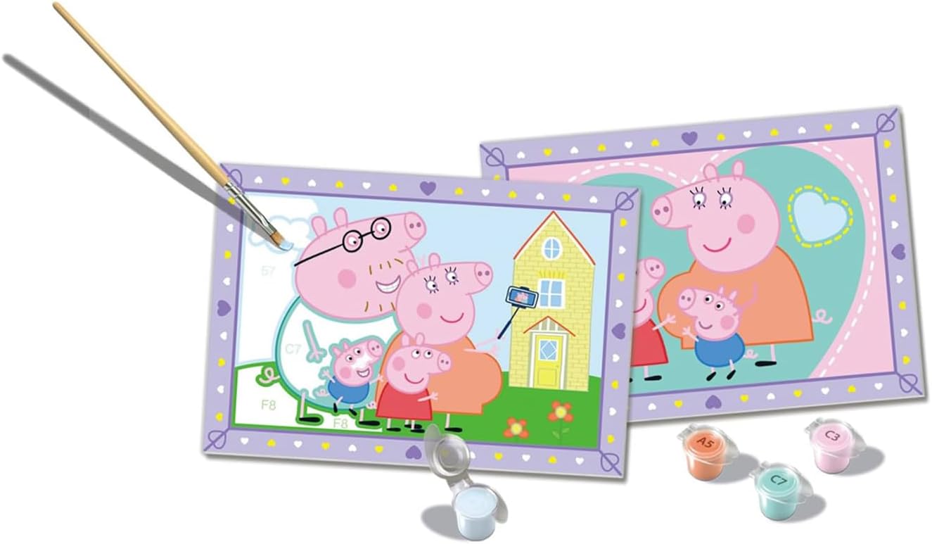 Ravensburger - CreArt Junior Series: Peppa Pig, Paint by Numbers, Painting Kit Children, Educational Game, Gift Idea for Boys and Girls 5+ Years, 2 Boards 32 x 22 cm