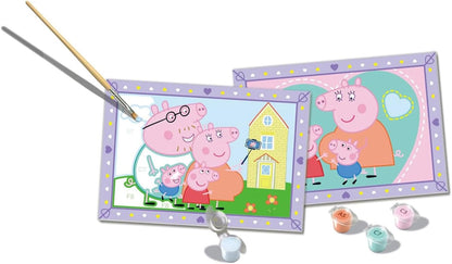 Ravensburger - CreArt Junior Series: Peppa Pig, Paint by Numbers, Painting Kit Children, Educational Game, Gift Idea for Boys and Girls 5+ Years, 2 Boards 32 x 22 cm