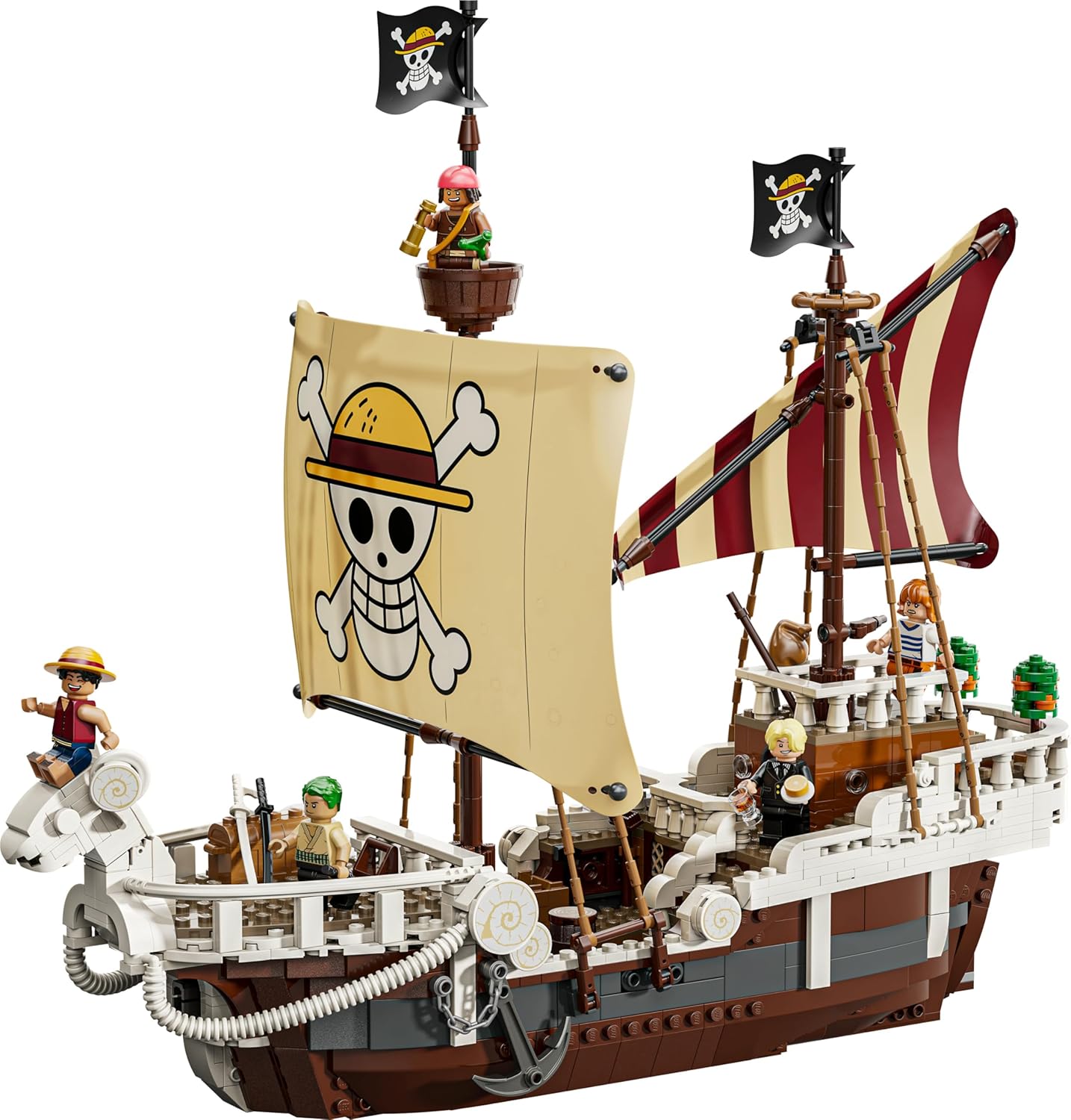 LEGO ONE PIECE La Nave Pirata Going Merry - Modello di Barca Giocattolo da Esposizione con 5 Minifigure tra cui Luffy, Zoro e Nami - Regalo per Bambini, Bambine e Fan degli Anime da 10 Anni - 75639