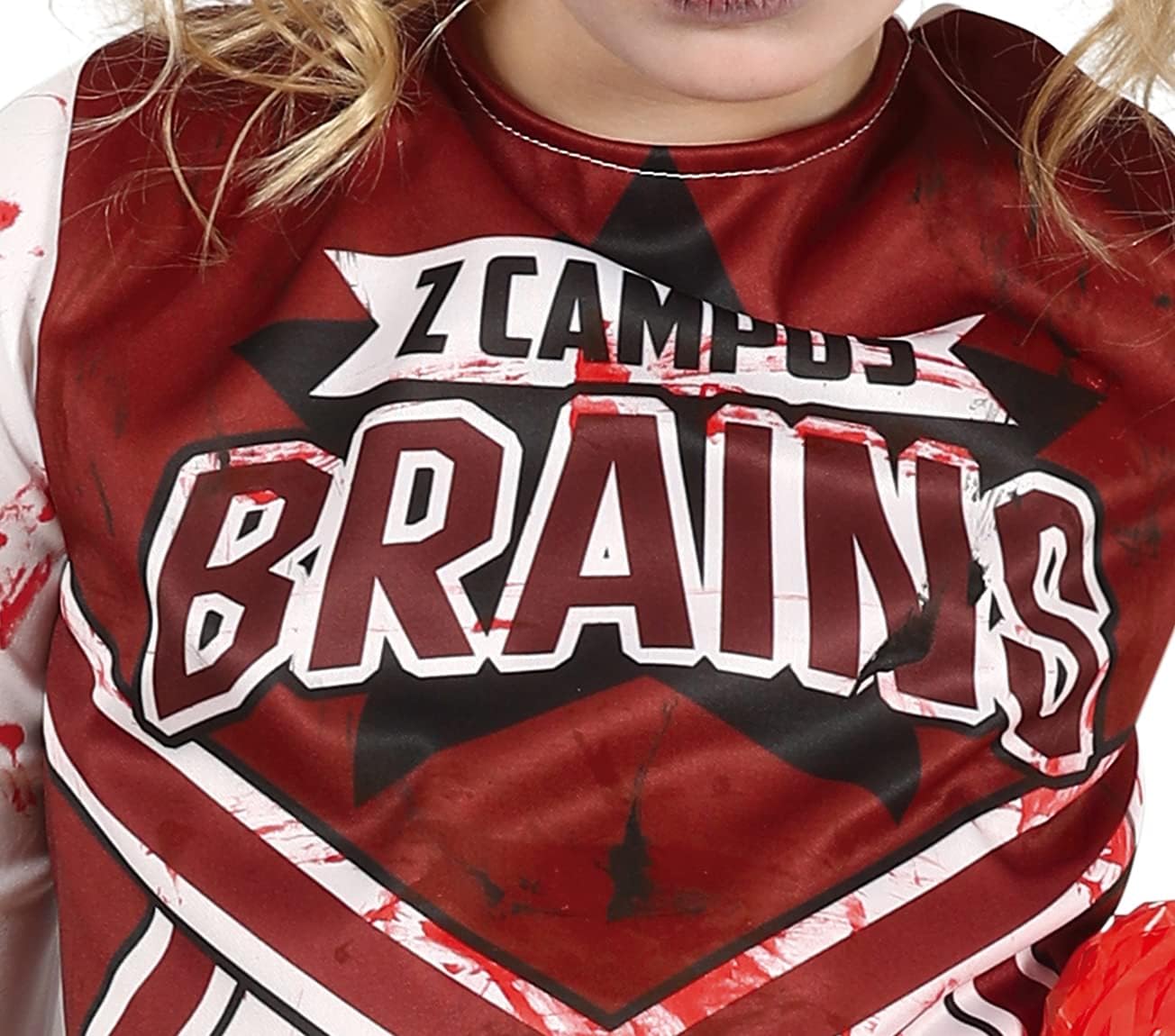 FIESTAS GUIRCA Cheerleaderkostuum zombie - cheerleader-jurk rood en wit voor meisjes van 10 tot 12 jaar
