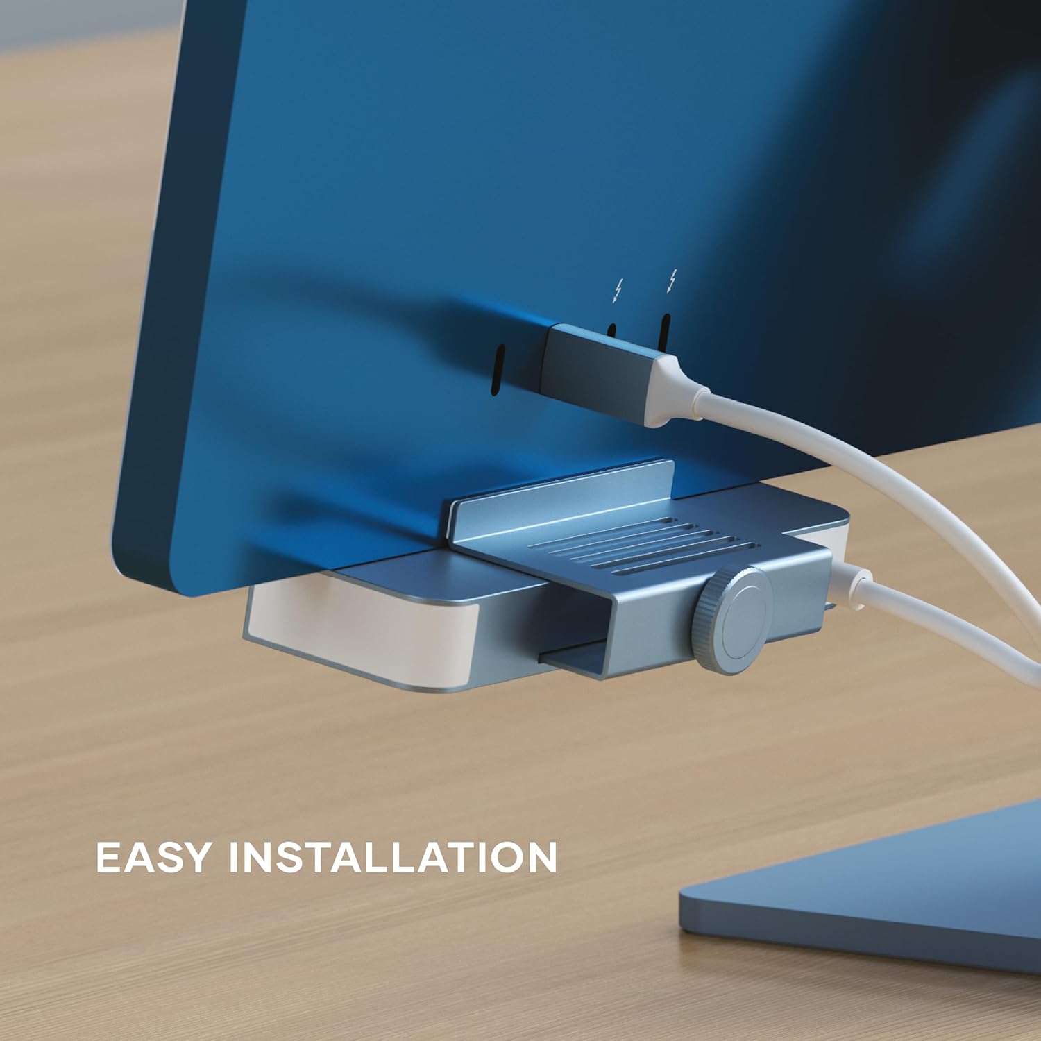 SATECHI USB C Clamp Hub – USB-C Data Port, 3x USB-A 3.0 Data Ports, Micro/SD Card Readers – for Studio Display & 24" iMac (2021 to 2024 M4), Not Compatible with 2020 and Earlier iMac Models