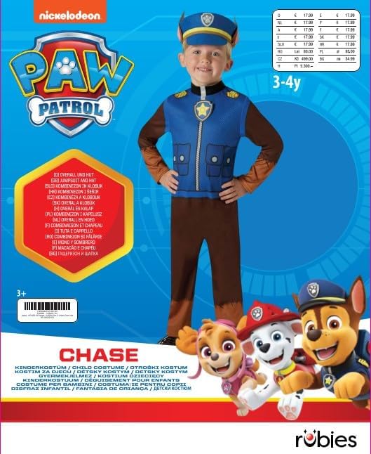 Nickelodeon i-630718 Kostuum klassiek Chase - S - 104 cm - jaren 3-4.